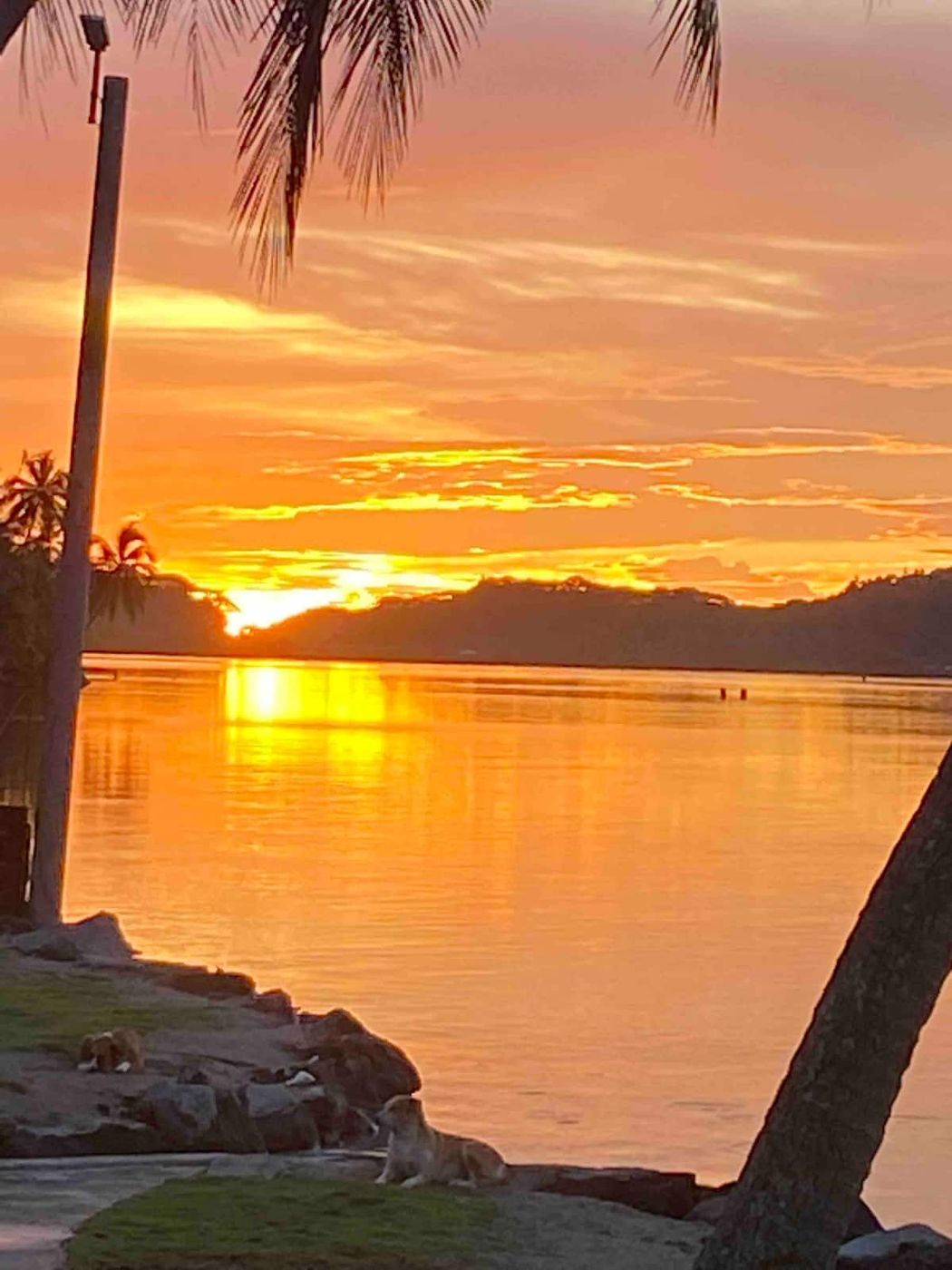 Coucher de soleil depuis la terrasse